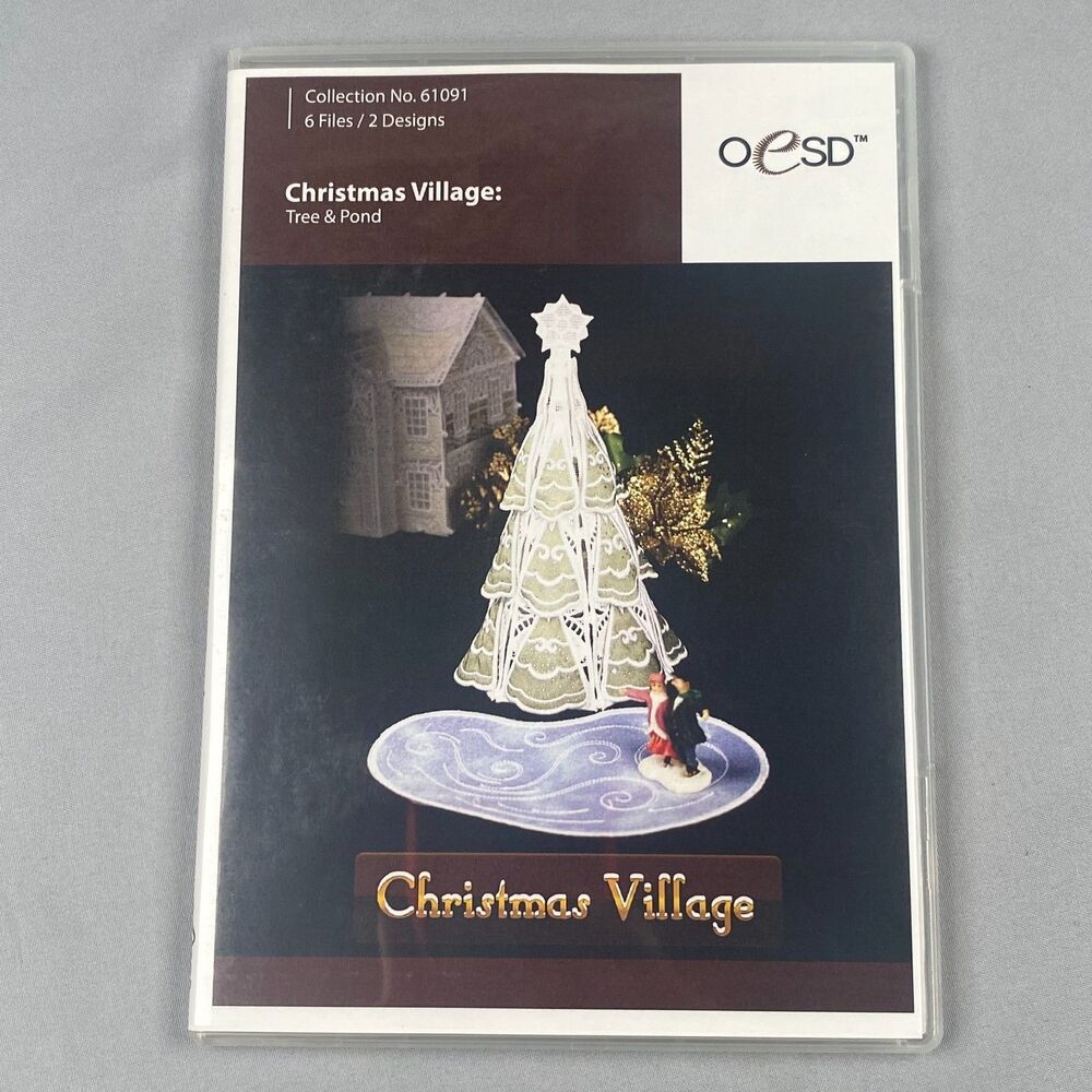 OESD Embroidery Designs CD Christmas Village and Pond 6 Files 2 Designs 2013